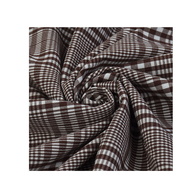 Classic T/R polyester viscose four-sided elastic yarn-dyed plaid 40/2 + 40D * 40/2 + 40D autumn and winter skirt pants