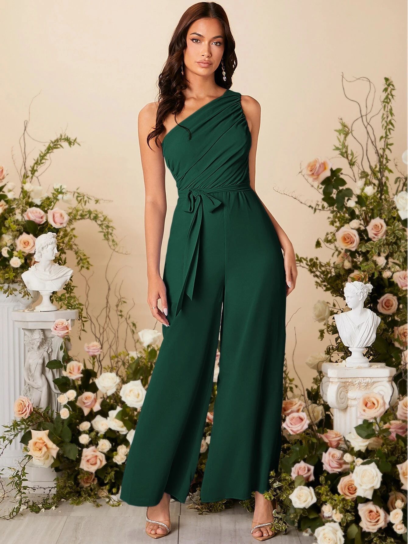 in stock Europe and the United States cross-border 2025 Amazon spring and summer women's clothing explosions eba temperament oblique shoulder strap strap jumpsuit