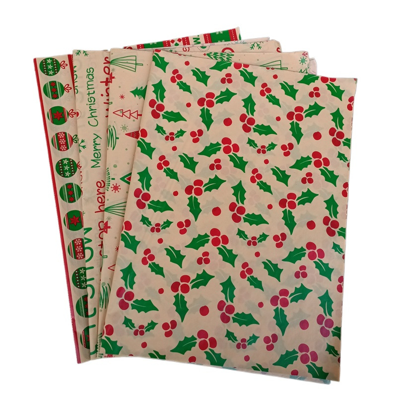 Cross-border bagging 20 pieces of kraft Sydney paper double-color Christmas gift packaging copy paper 50X35CM