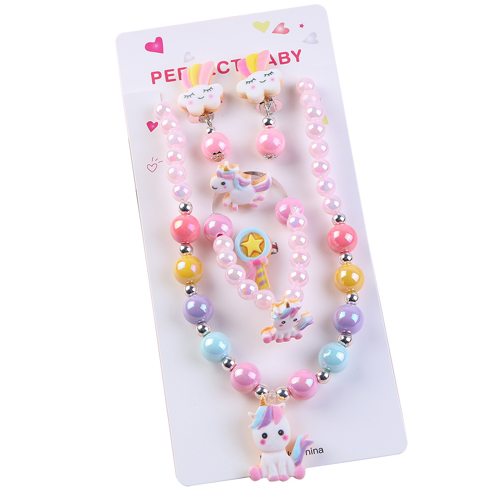 Picture of Children's Necklace Bracelet Set Unicorn Necklace Girls Baby Accessories Children's Necklace Children's Jewelry Wholesale