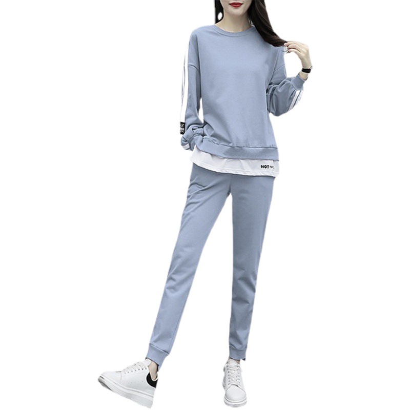 Casual Sportslike Autumn Women's New Arrival plus size Ins Fashionable suit chubby girl Loose Meat Covering Slimming Cross-border