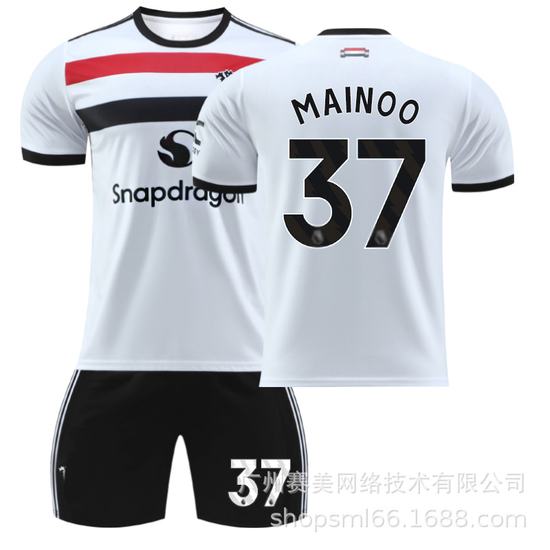 Picture of 2425 Red Devils Two-man White Football Jersey suit 10 Rashford 37 Menu 17 Garner Joe 7C Luo Men's Jersey