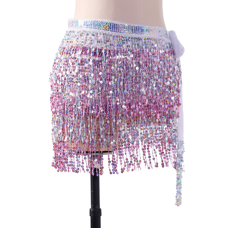 Picture of New belly dance beads waist chain 4 sequins hip towel tassel waist belt dance performance can be a generation of hair