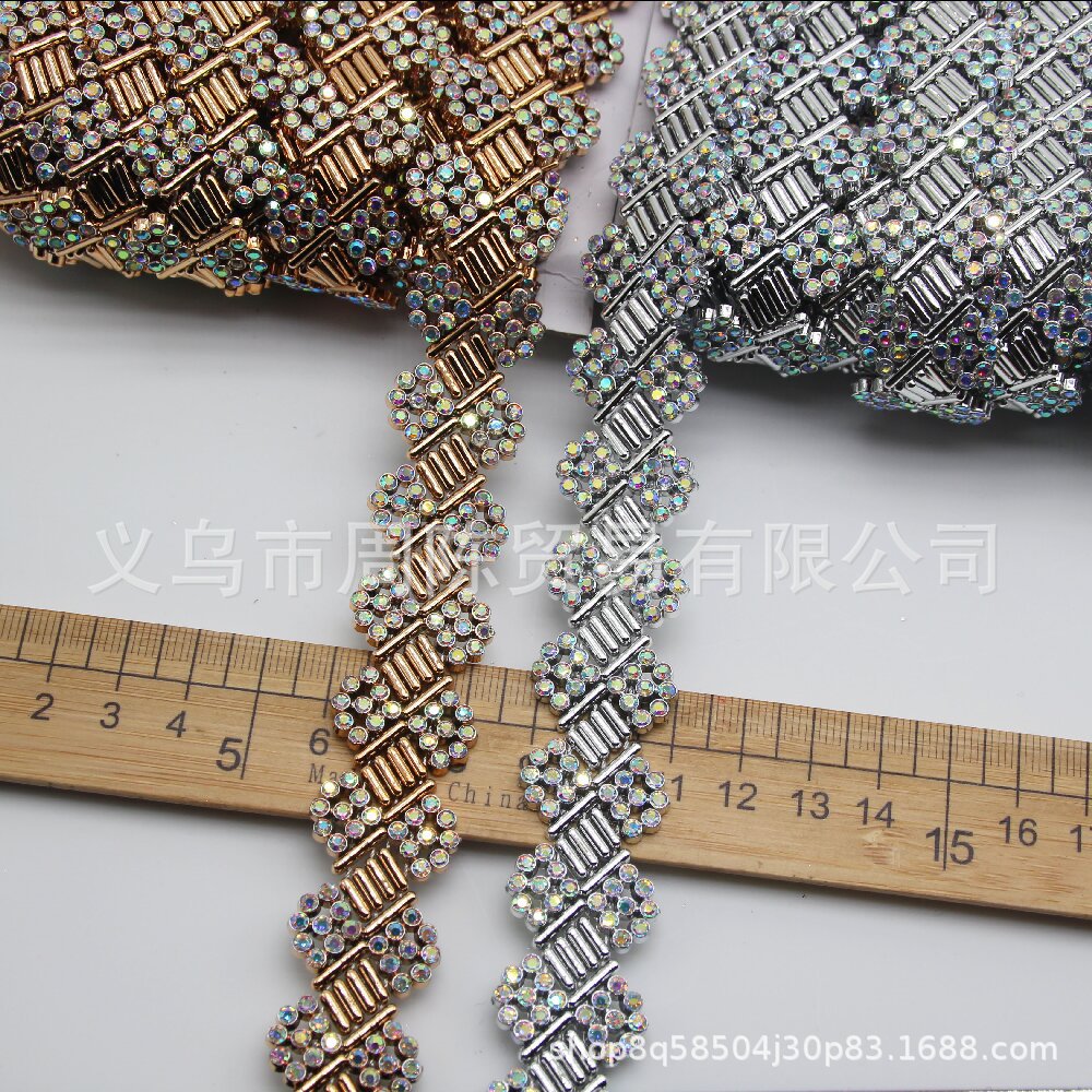 Manufacturer electroplated gold and silver diamond chain, handmade DIY rhinestone bead chain, dress, shoes, clothing, bags, clothing, accessories, accessories, accessories