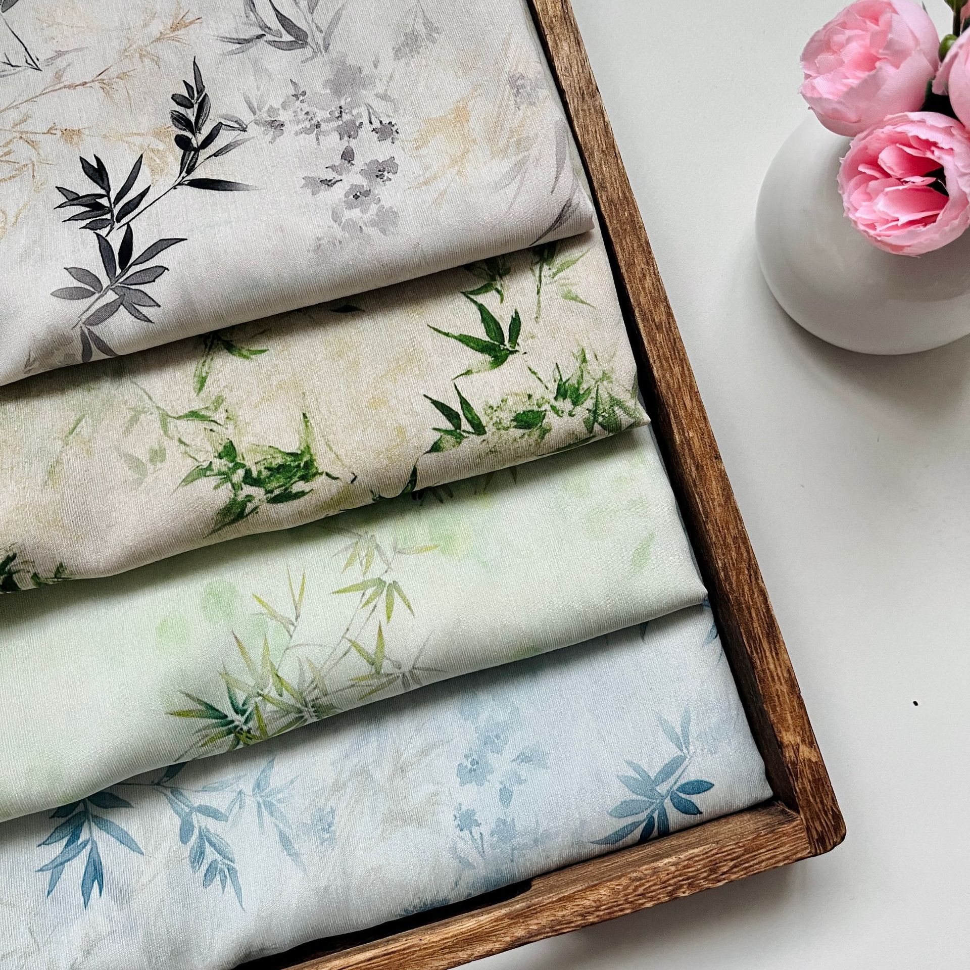 New Chinoiserie Tencel Linen Digital Printing Fabric Brocade Cotton Fabric Cheongsam Dress New Chinoiserie Han Dynasty Shirt Fabric