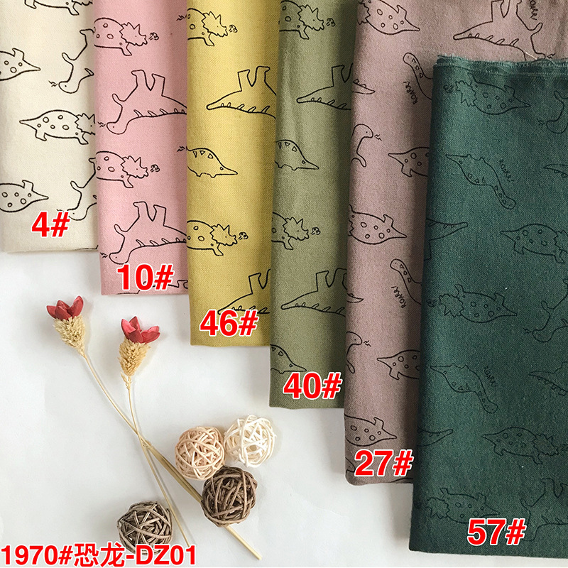 Cartoon dinosaur printing children's clothing cotton fabric cotton Korean printing children's clothing fabric manufacturers spot wholesale