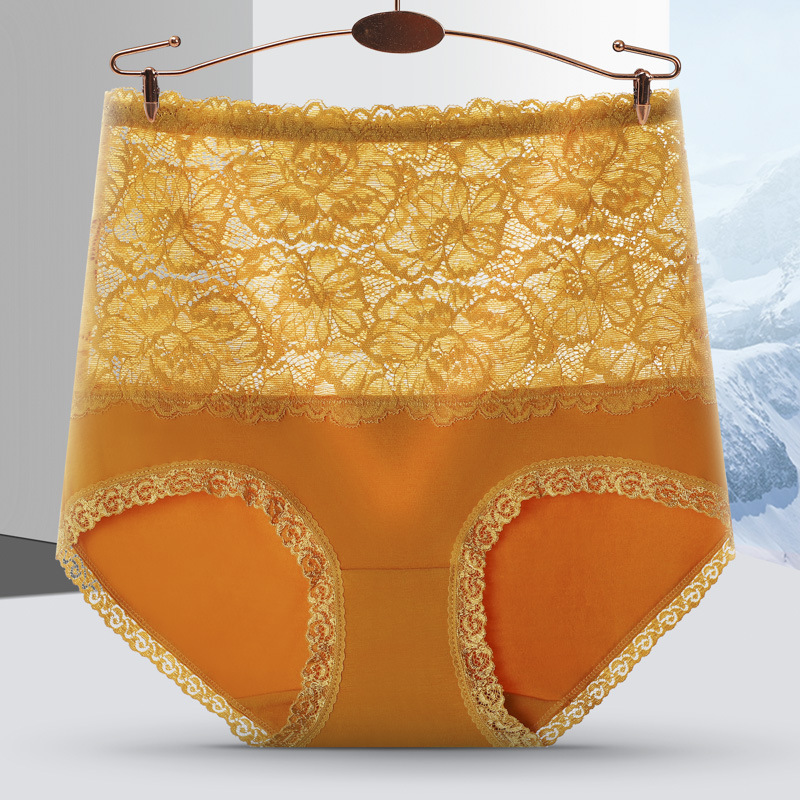 Picture of High-Waisted Lace Underwear for Women, Butt Lifting Pants for Women, Pure Cotton Crotch Fat Mm, Large Size Briefs for Women