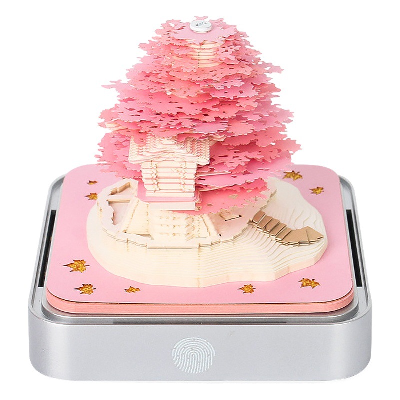 Picture of Cross-Border Christmas Gift Tree House Paper Carving Calendar Desktop Ornament Business Meeting Cultural and Creative Souvenir 3D Stereo Sticky Notes