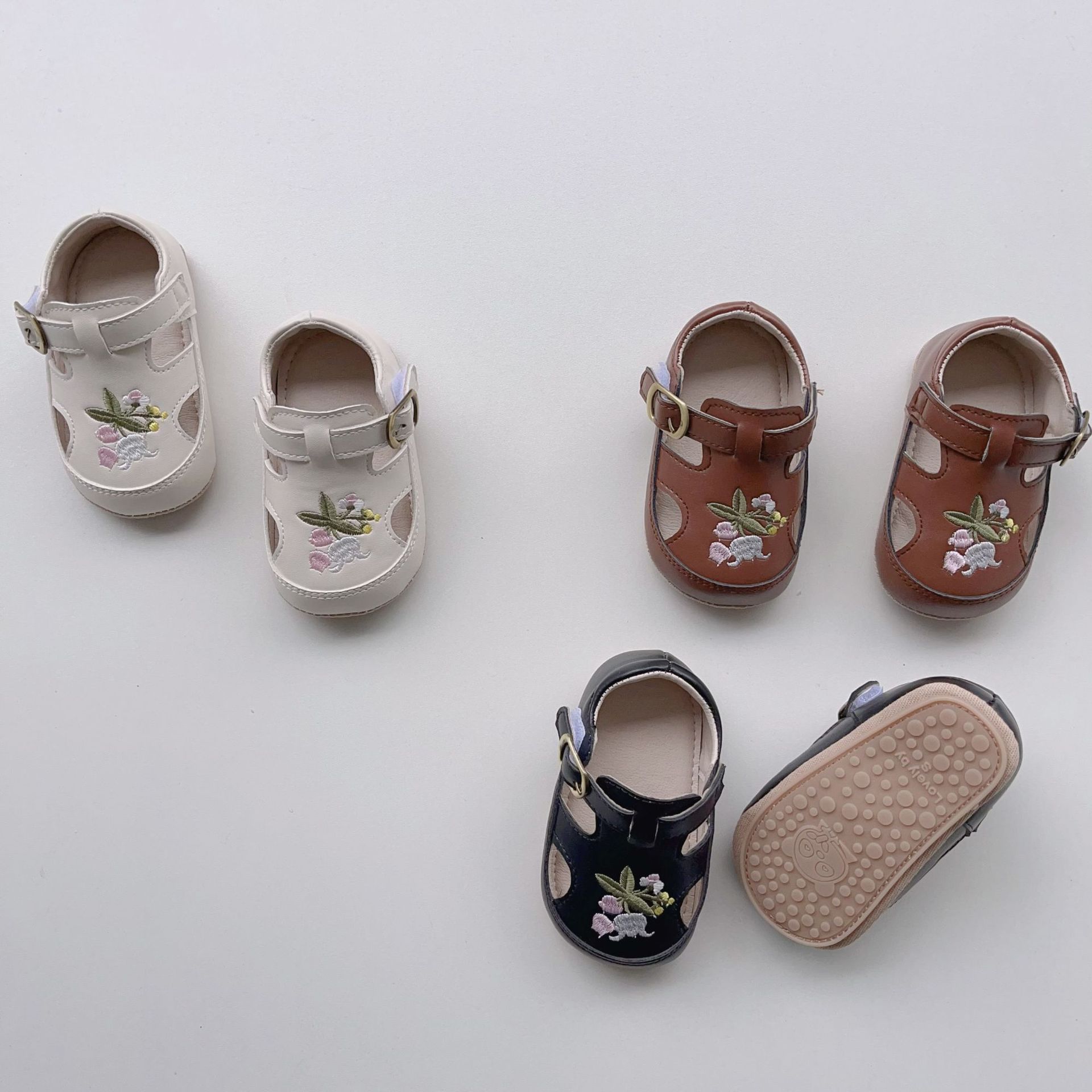 Ins Summer New Korean Style Baby Sandals Breathable Baby Shoes Non-slip Soft Bottom Embroidered Casual Toddler Shoes
