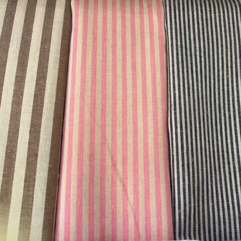 Anti-Cotton and Linen Yarn-Dyed Stripesd Pe Coated Fabric Polyester Linen Cotton and Linen Furniture Storage Box Storage Box Special Fabric