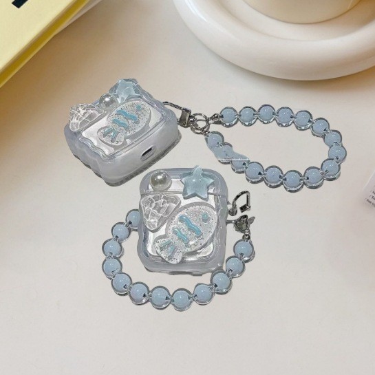 Picture of Ice transparent blue apple airpods1/2 generation bluetooth headset protective case pro2 earphone case 3 generation tpu headset case