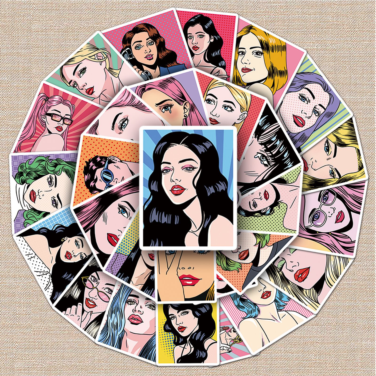 50 Pop Art Graffiti Stickers Personalized Hand-painted Vintage Original DIY Phone Case Luggage Case Stickers Waterproof