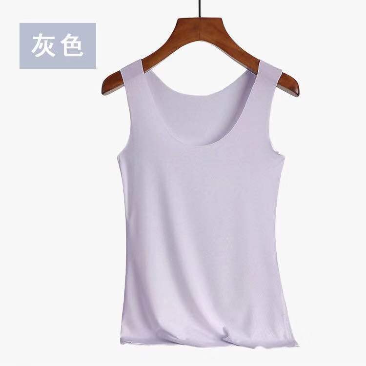 Picture of Seamless Vest for Women, Thin Pure Color Bottoming Shirt, Slim Sleeveless Spring & Fall Inner Wear, Summer Student Vest for Women