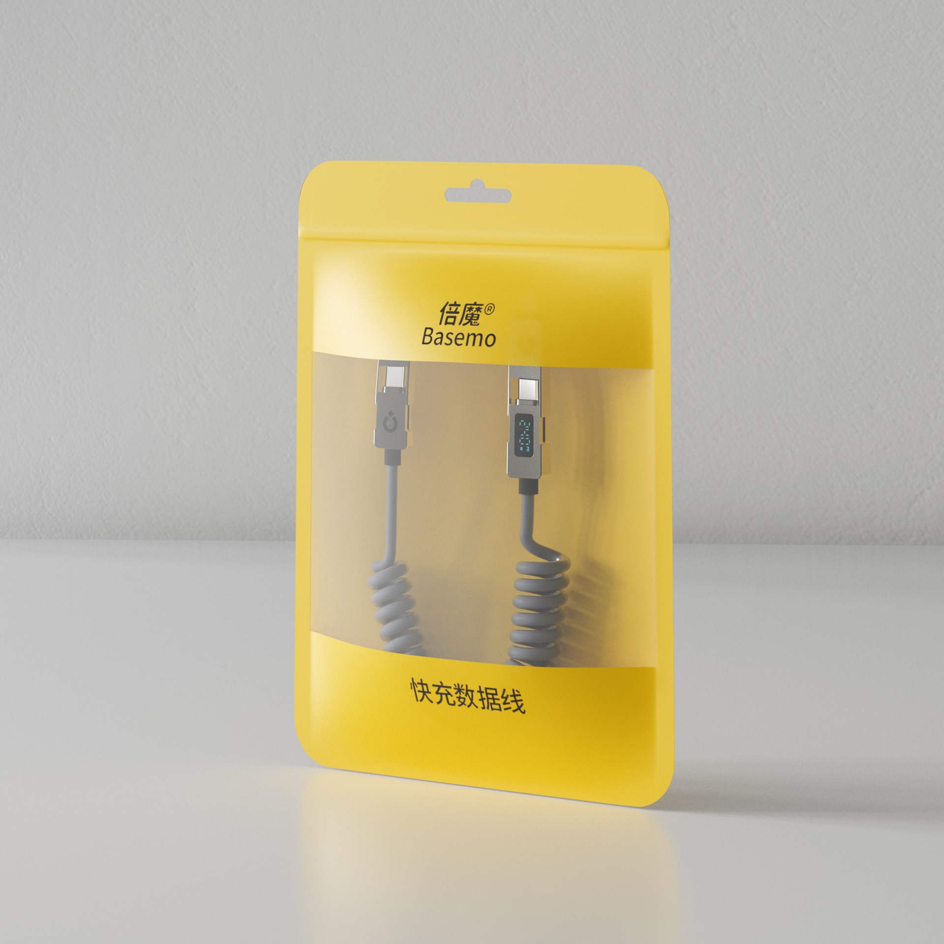 Picture of [Smart Power Off] Demon 240W Four-In-One Digital Display Spring Fast Charging Cable 2m Is Suitable for Apple 16 Huawei