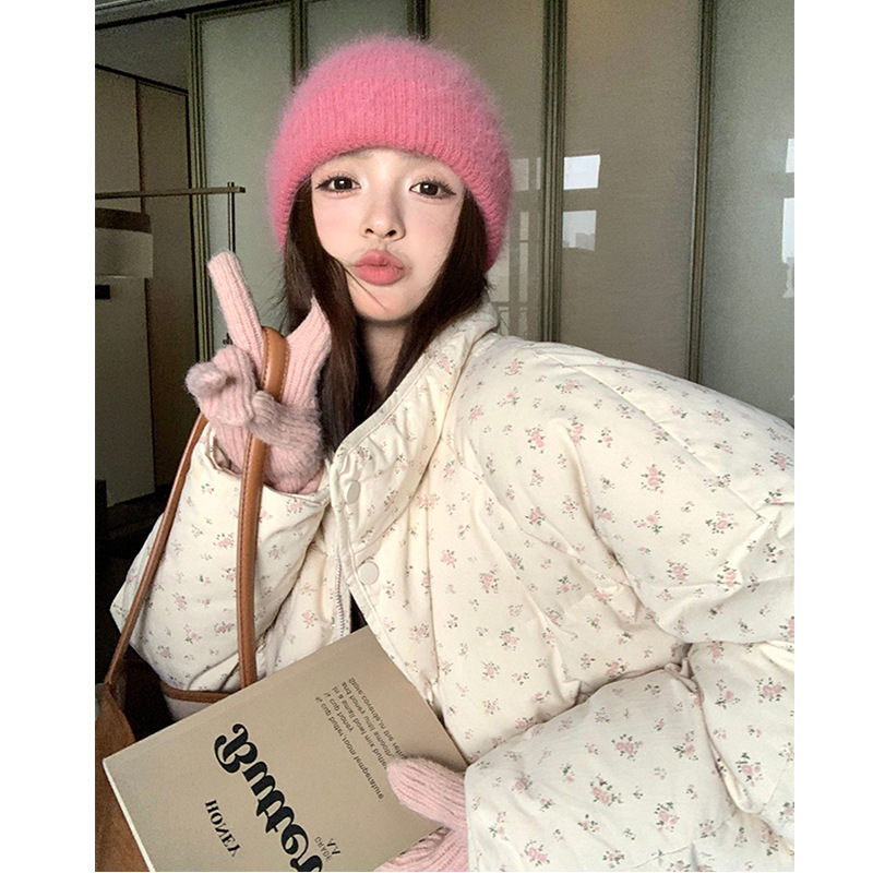 Super good-looking floral girl winter new Korean sweet small short down padded jacket
