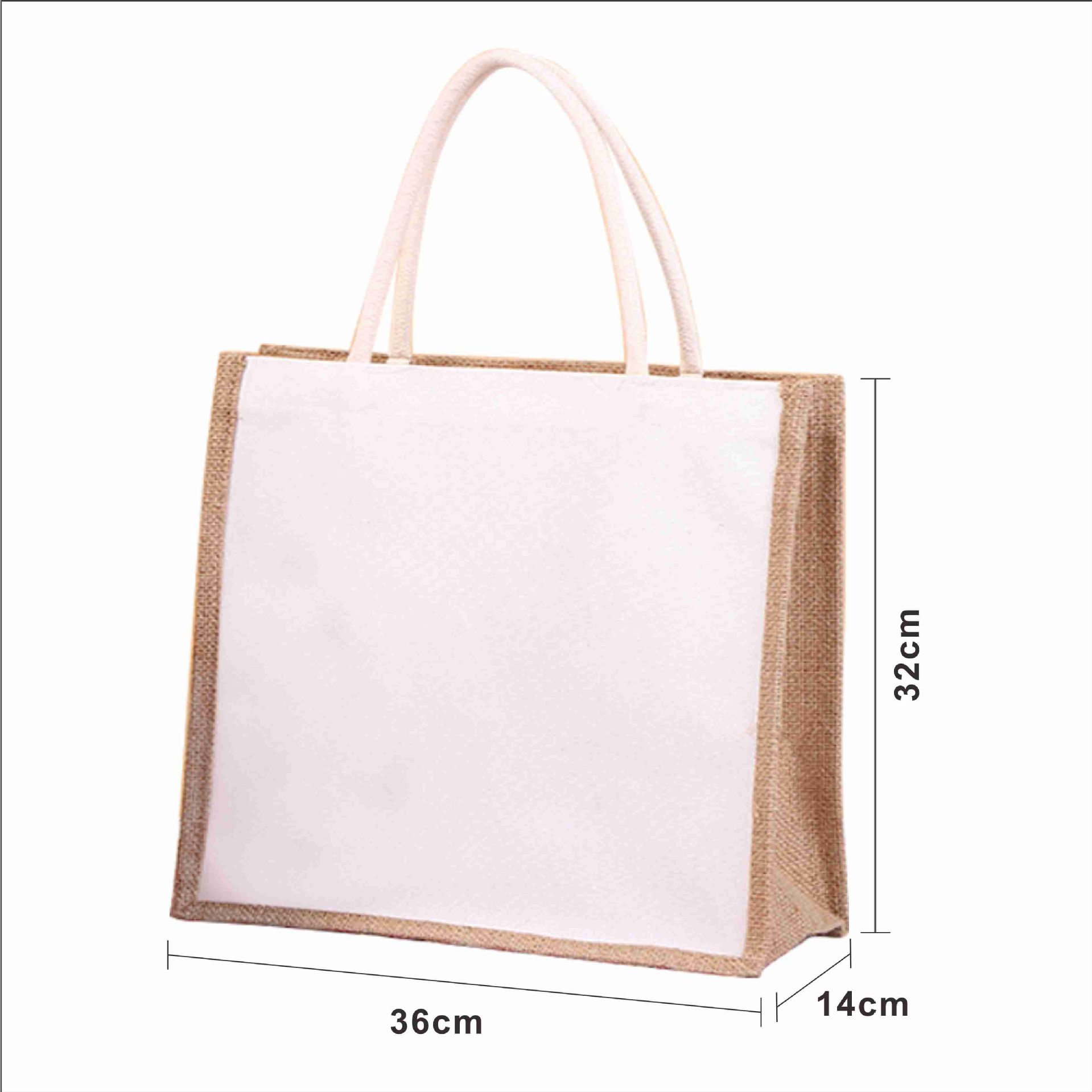 Picture of Linen Bag Customized Gift Bag High-End Laminated Splicing Linen Jute Shopping Bag Promotional Advertising Jute