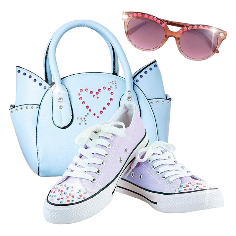 Amazon cross-border blingbling nail drilling machine children's play house stick drilling machine girl makeup toy