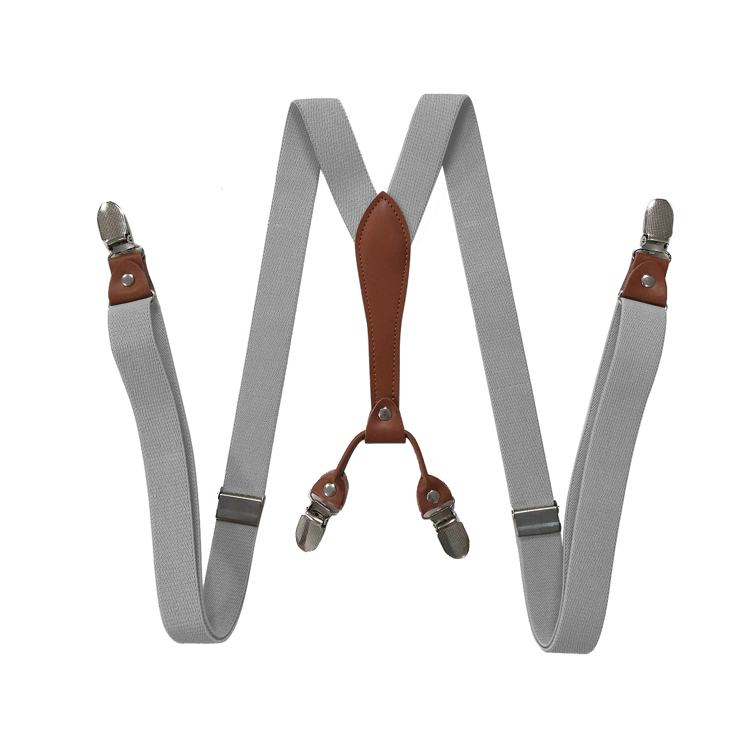Picture of Cross-border supply 2.5cm adult 4-clip loose elastic suspenders for men and women elastic strap clip leather head