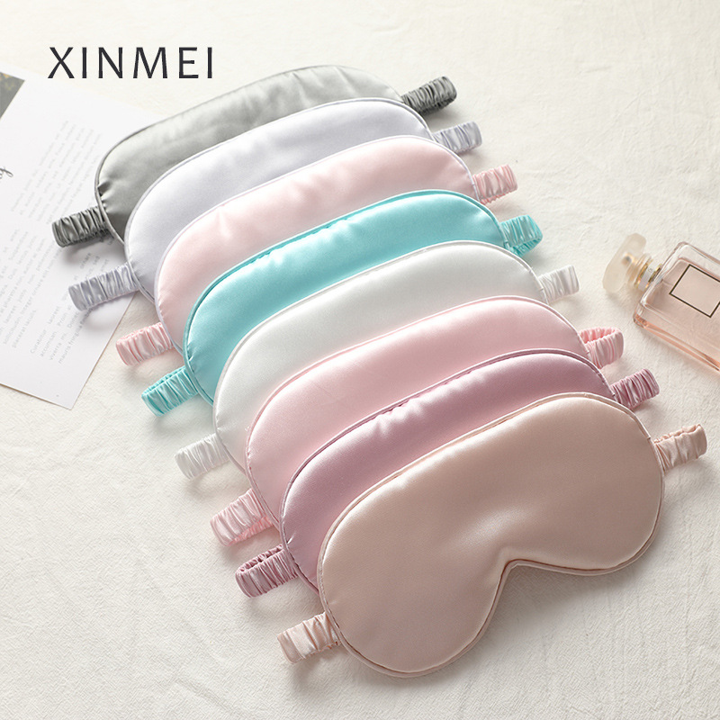 Picture of New double-sided artificial silk eye mask sleep elastic travel lunch break eye mask printed aviation eye mask wholesale