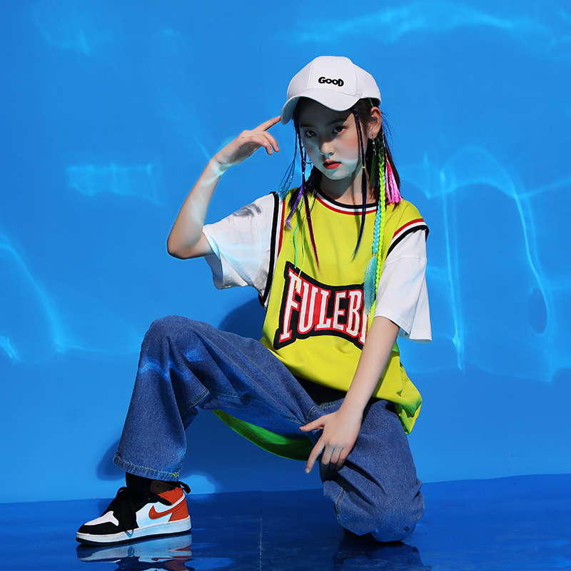 Picture of Children's Hip-Hop Fashion Clothes Boys' Hip-Hop Fashion Suit Trendy Brand Women's Children's Clothing Handsome Show Costume June 1