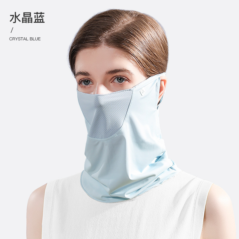 Picture of Summer Outdoor Riding Sunscreen Mask Women's Neck Protection Sunshade Anti-ultraviolet Ice Silk Cold Ear Hanging Mask XTJ27