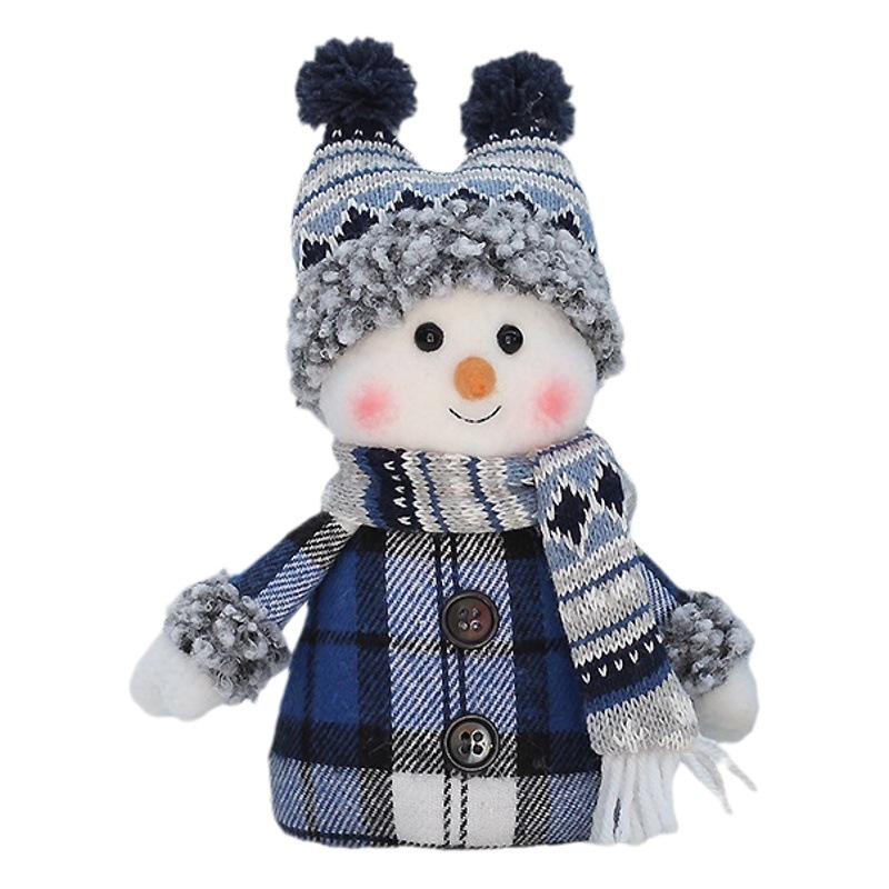 Christmas Blue Series snowman rag doll Lei Feng hat ski doll Christmas puppet window decoration