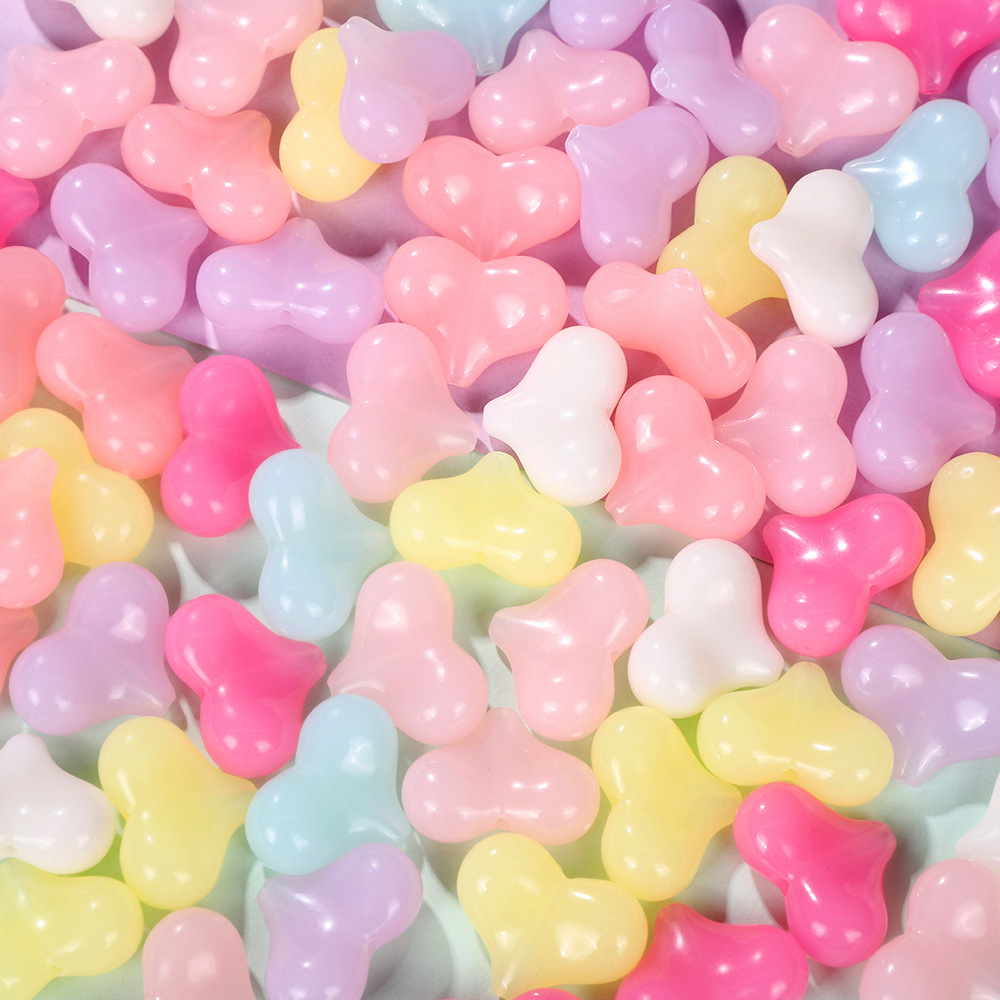 Picture of Acrylic Love Bow Beaded Color Jelly Bear Five-pointed Star Beaded DIY Mobile Phone Chain Necklace Accessories