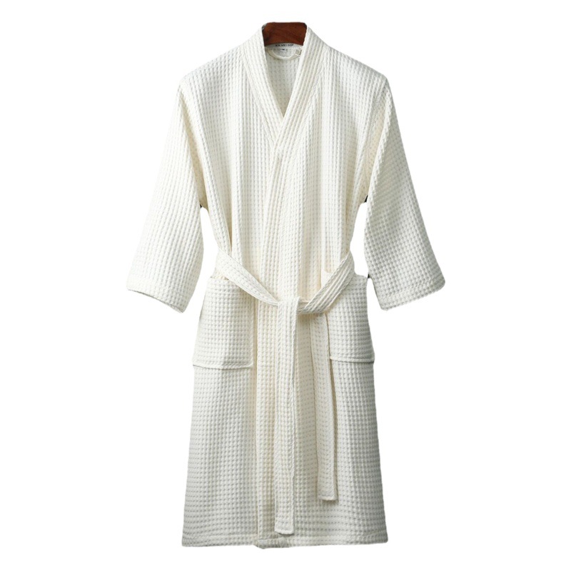in stock cotton bathrobe waffle hotel beauty salon bathrobe spring and summer thin morning robe a generation of hair