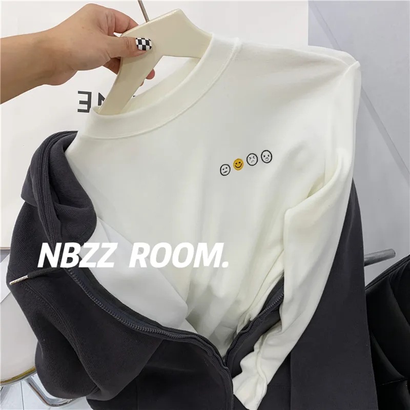 Small stand-collar embroidered double-sided velvet bottoming shirt autumn and winter western style overlapping slim-fit sanding long-sleeved sanding top