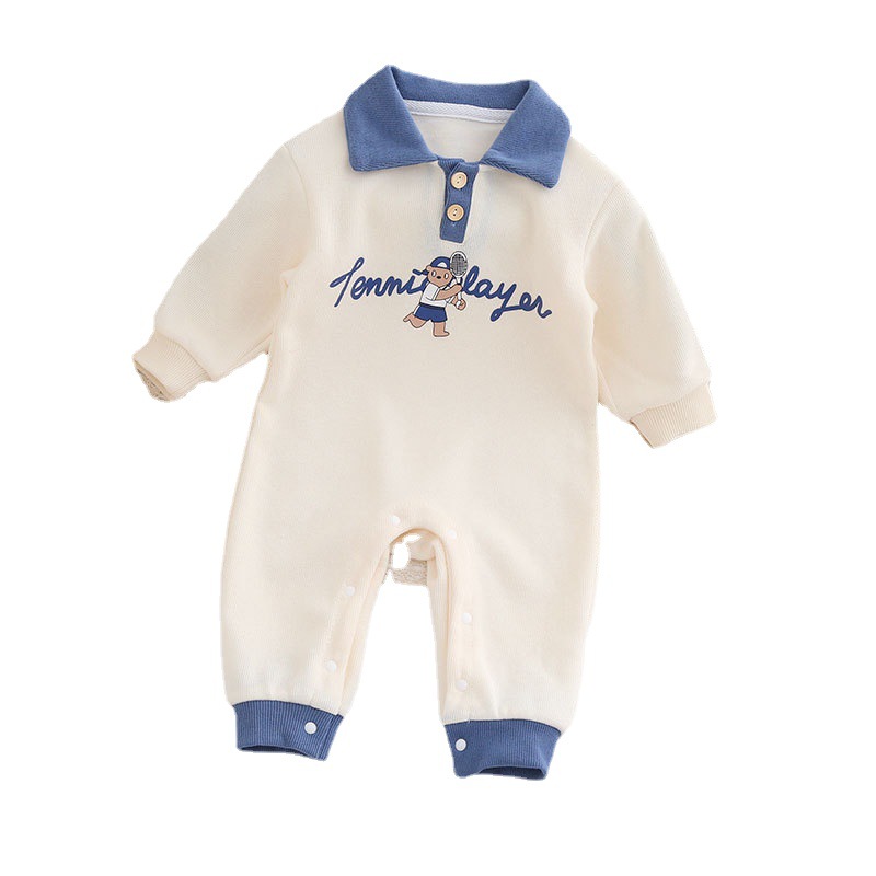 Picture of Full Moon Baby Clothes Spring Clothes Male Baby Handsome Body Clothes Newborn Outfit 100 Days Super Cute Ha Clothes Spring and Autumn