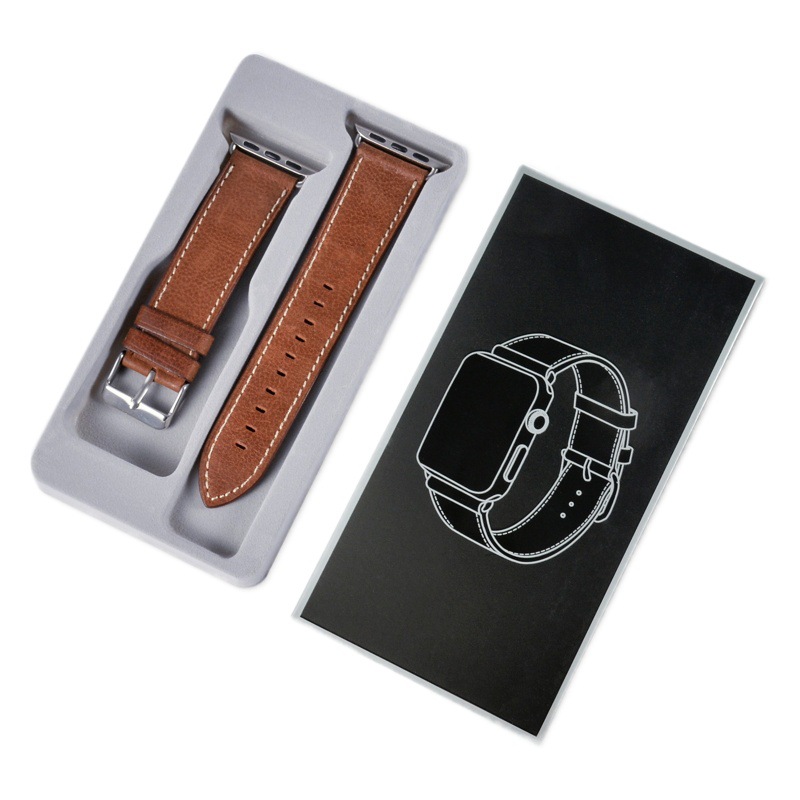 Windowed Leather Strap Packaging Paper Box Stainless Steel Watch Strap Color Box 2-in-1 Wide Box Hermes Orange Design Digital