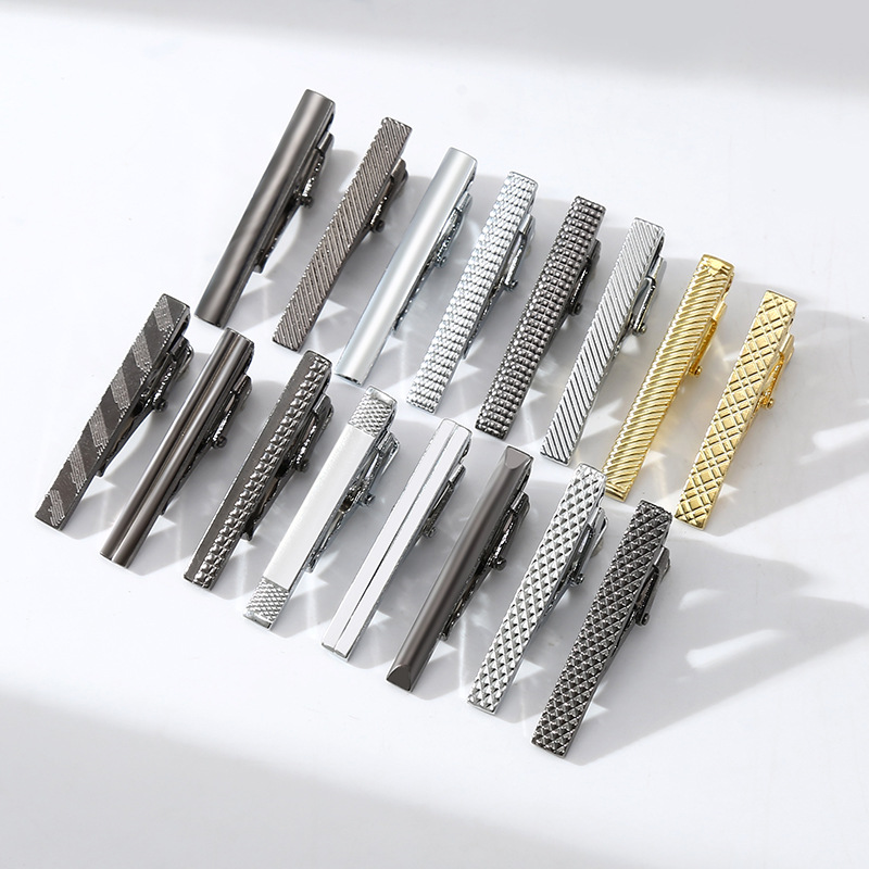 Gold Men's 4cm Short Fashion Tie Clip Silver Mirror Narrow Tie Special Personality Temperament Tie Clip