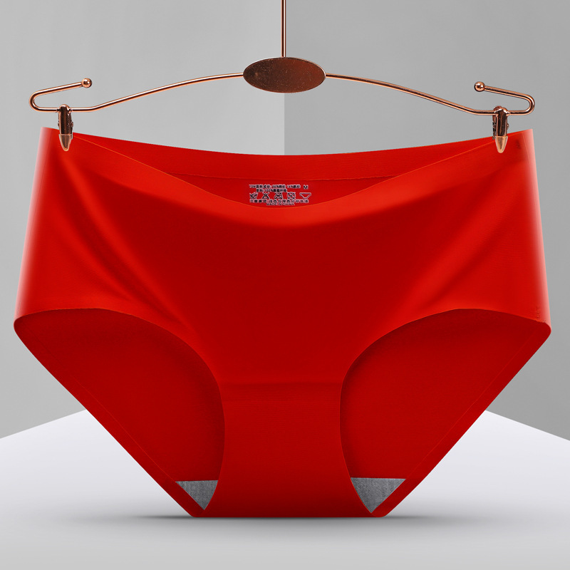 Picture of Explosions seamless one-piece ice silk panties ladies solid color breathable mid-waist cotton crotch girls' briefs manufacturers