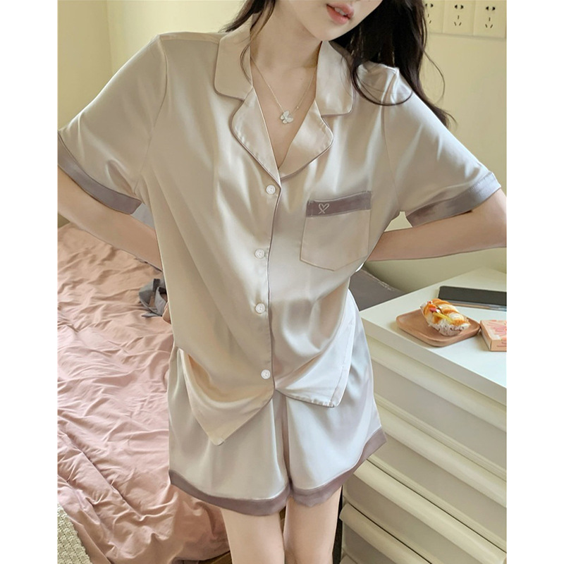 High-end sense summer small fresh short sleeve shorts sweet cute home clothes student dormitory suit can be worn wholesale