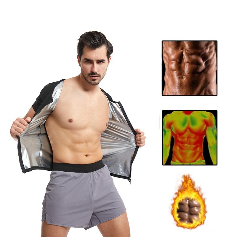 Picture of Cross-border shaping belly shaping clothes Men's Fitness sweat-breaking short sleeve sports running sweat-breaking clothes beer belly round neck short sleeve wholesale