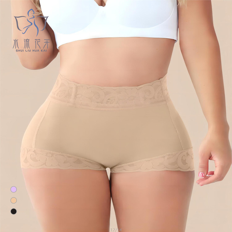 Cross-Border Tummy Control Lace Anti-Slip Hip-Lifting Shorts for Women Butt Shaping Shorts