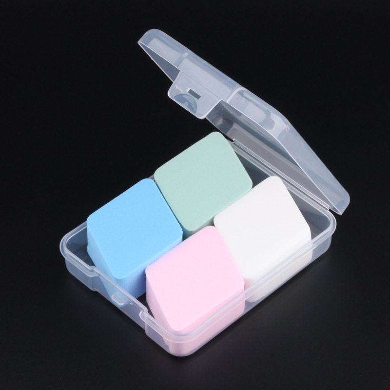 Face washing puff puff false eyelashes storage box transparent PP flip plastic box rectangular empty box wholesale