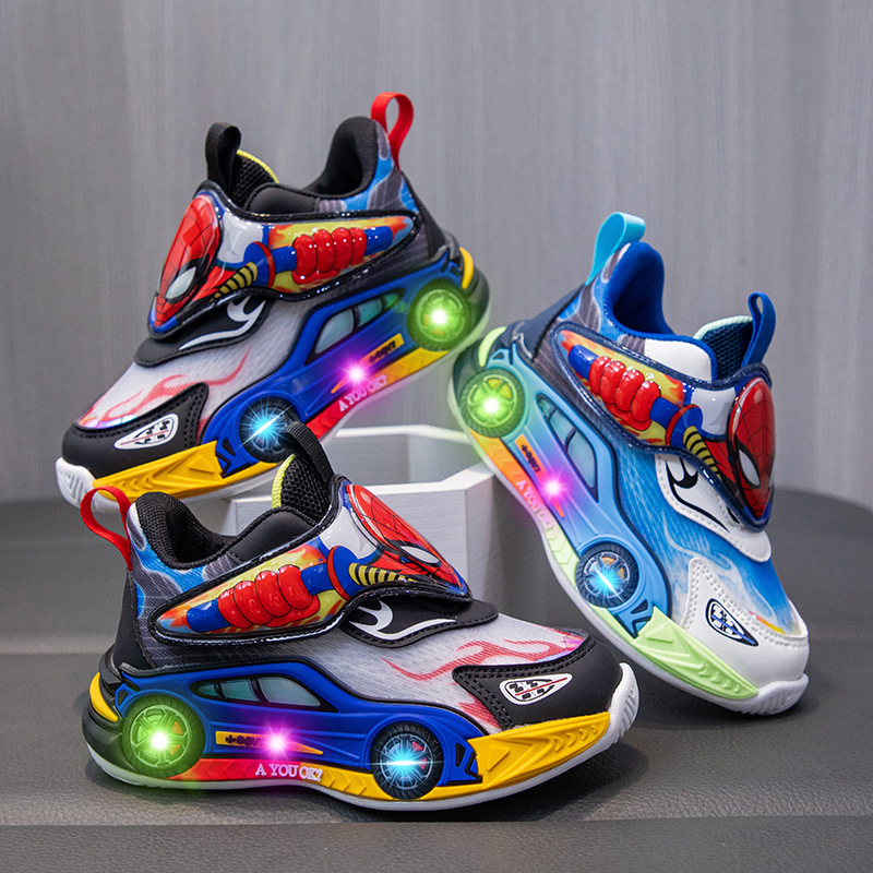 Boys' Shoes Autum New 2025 Cartoon Luminous Kidsren's Mesh Breathable Sports Shoes