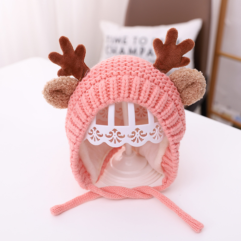 Picture of Small antlers Garry cloth baby knitted hat Autumn New Baby wool cap warm baby cap MZ9789