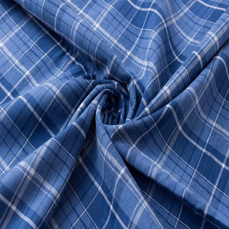 Picture of Yarn-Dyed Large Plaid Pure Linen Shirt Dress Spring and Summer Clothing Fabric Manufacturer Direct Sales in Stock