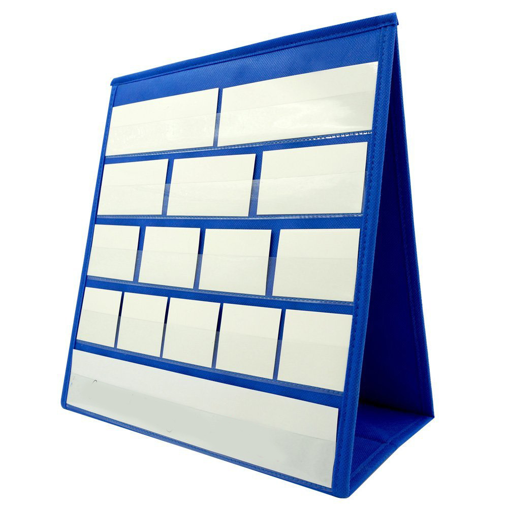 Picture of Amazon's Best-Selling Desktop Stand-Up Triangle Desk Calendar Teaching Aids Card Teaching Display Stand Chart Flap Pocket Pants Desk Calendar