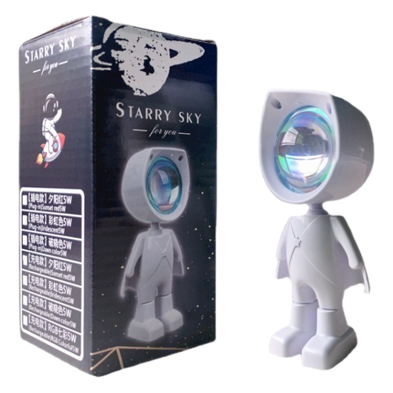 Astronaut sunset light robot sunset atmosphere photo fill light spaceman breaking dawn colorful mini night light