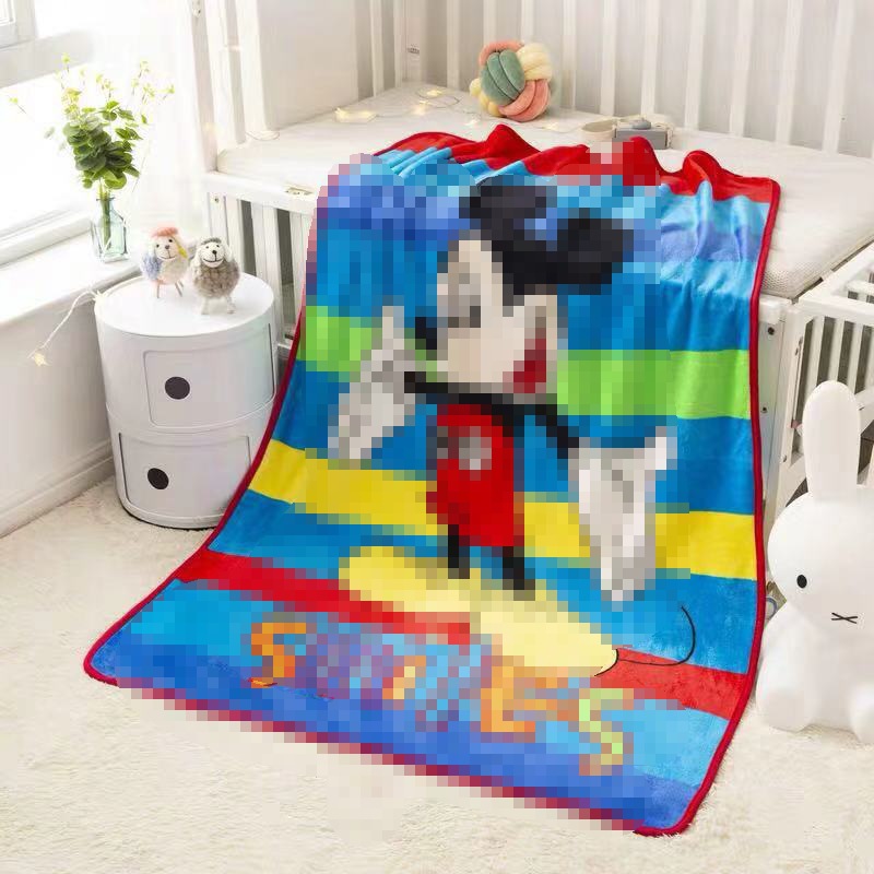 Picture of Children's Blanket Kindergarten Spring and Autumn Baby Coral Fleece Blanket Spring and Summer Single Layer Thin Blanket Office Nap