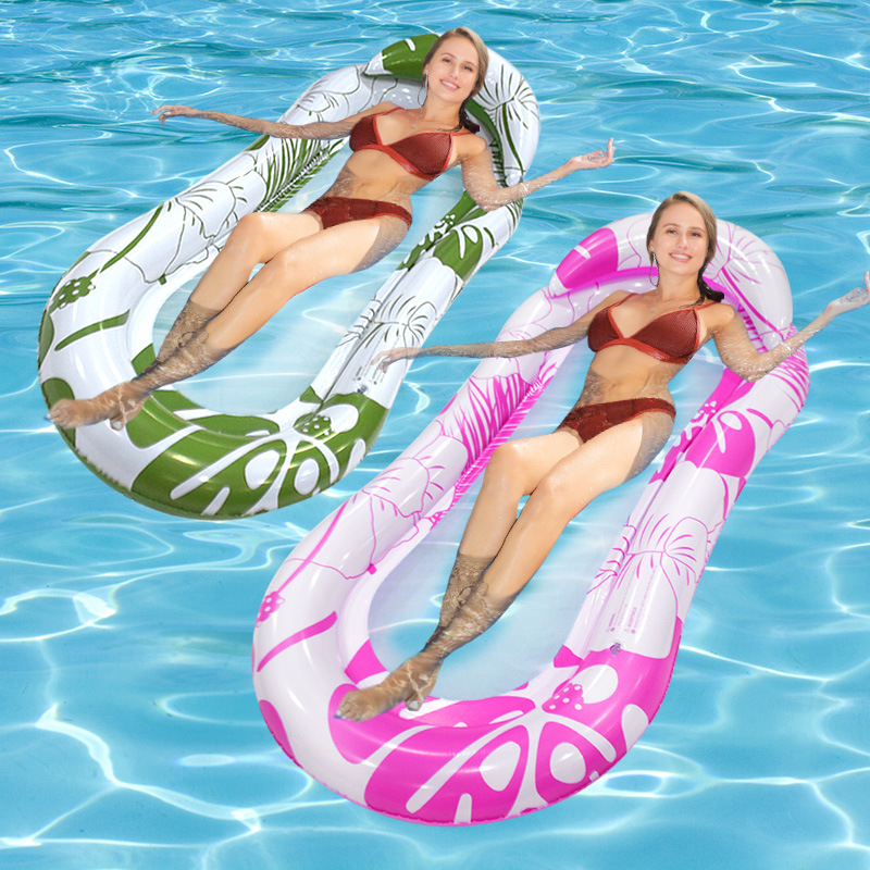 Pattern Floating Bed Mesh Bed Adult Water Inflatable Floating Blanket Swimming Toy Folding Recliner Floating Chair Floating Row