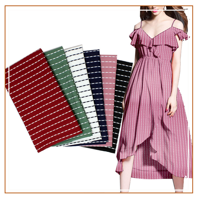 New Wave Strip Printed Fabric Fashion Polyester Women Pajamas Sling Shirt Striped Fabric Hot Selling Printed Cloth