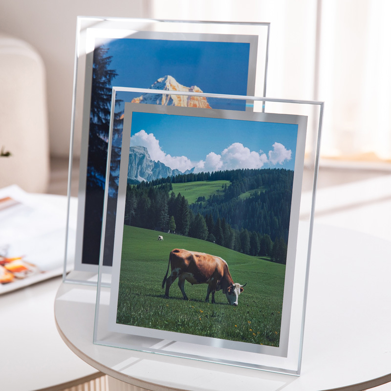 Transparent Glass Photo Frame High-end Light Luxury Children's Growth Portrait Photo Frame Ins Creative Picture Frame Ornaments
