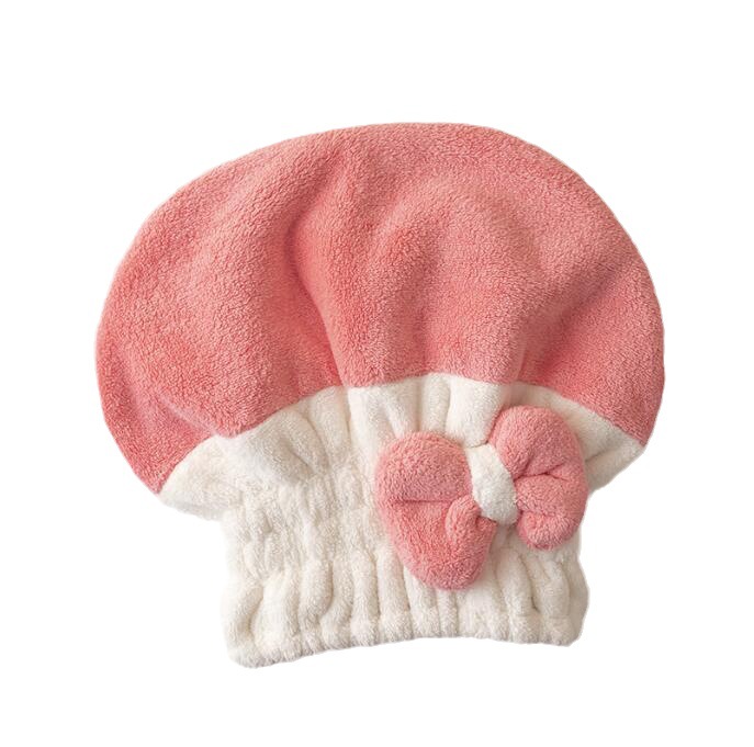 Picture of Color matching dry hair cap women's absorbent quick-drying dry hair cap wiping hair wrapping towel two-color cute shower cap