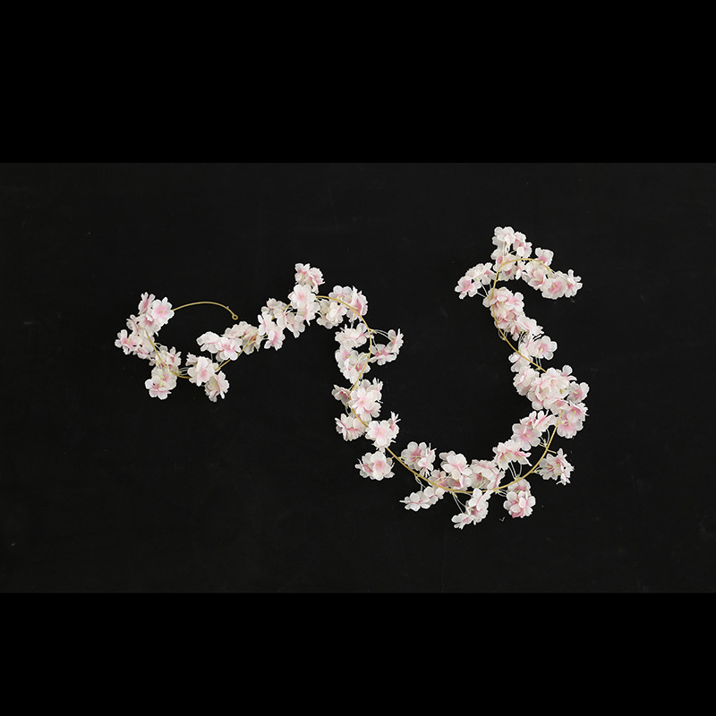 Picture of Cherry Blossom Rattan Flower Winding Air Conditioning Duct Vine Shaded Flower Tree Simulation Peach Blossom Decorative Flower Vine Artificial Flower Vane