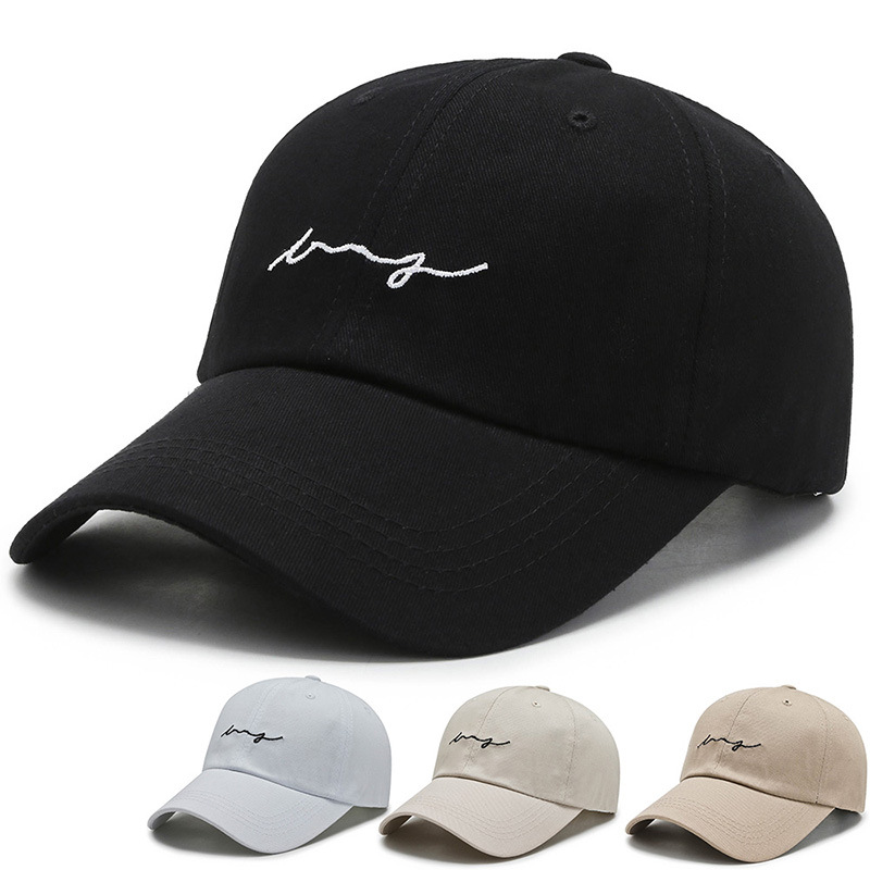 Polyester Cotton Embroidered Style Hat Unisex Baseball Cap Monochrome Casual Sun Hat Fashion Street Baseball Hat