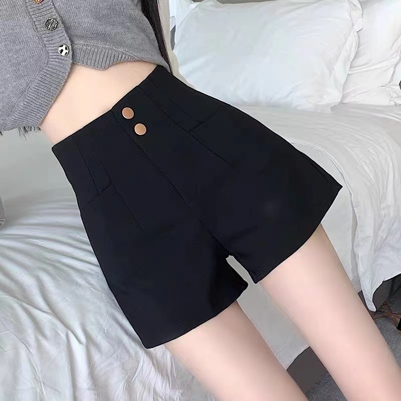 20 Black fashionable outerwear New 23 autumn and winter versatile boot pants slimming word suit A shorts women's high waist stretch